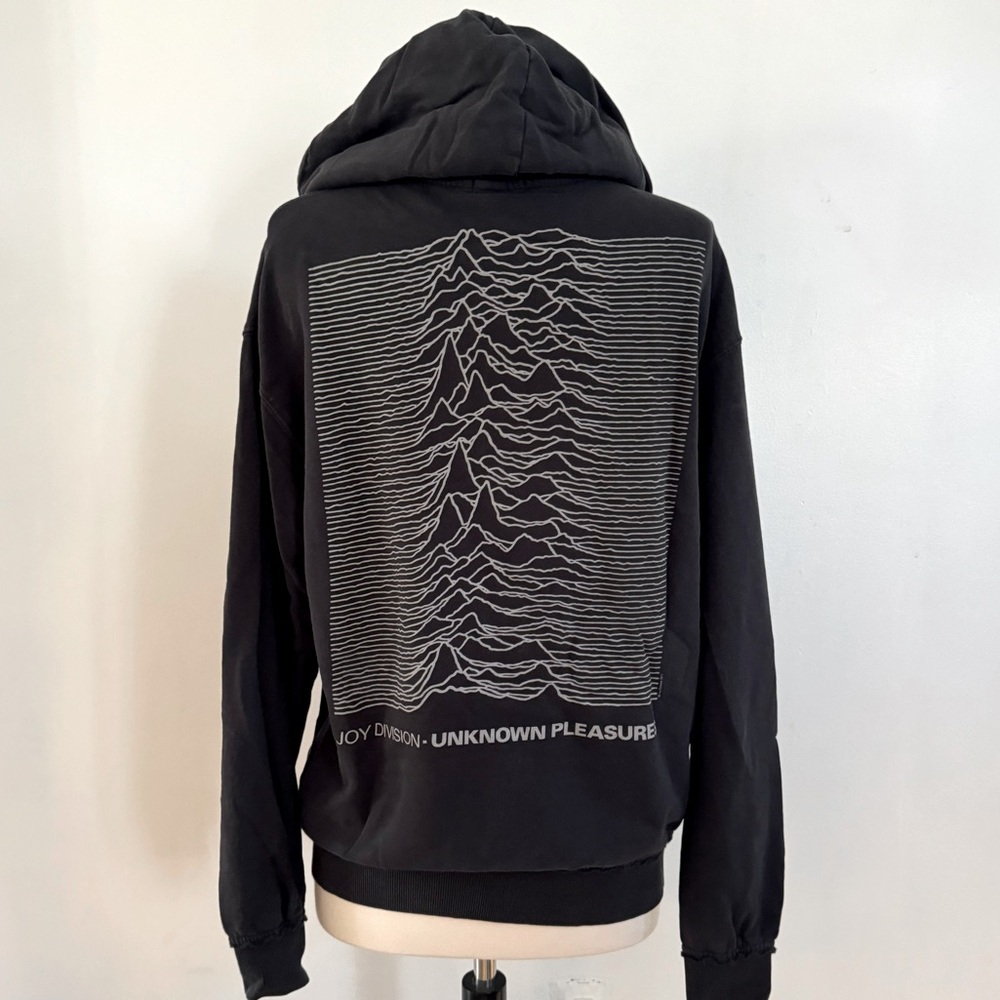 NWOT Joy Division Unknown Pleasures Black H&M Zip Hoodie sweatshirt XS